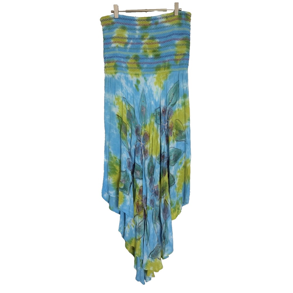 Metropolitan Beach Cover Up Dress Womens‎ Size L Sequined Tie Dye Boho Hippie